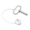 Hitch pin that locks a spool collar in place on a reel trailer