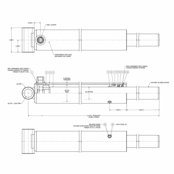 blueprint drawing of cylinders