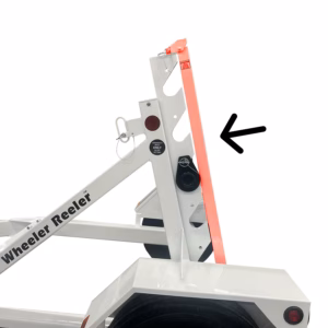 Transport Lock arm for single reel trailer