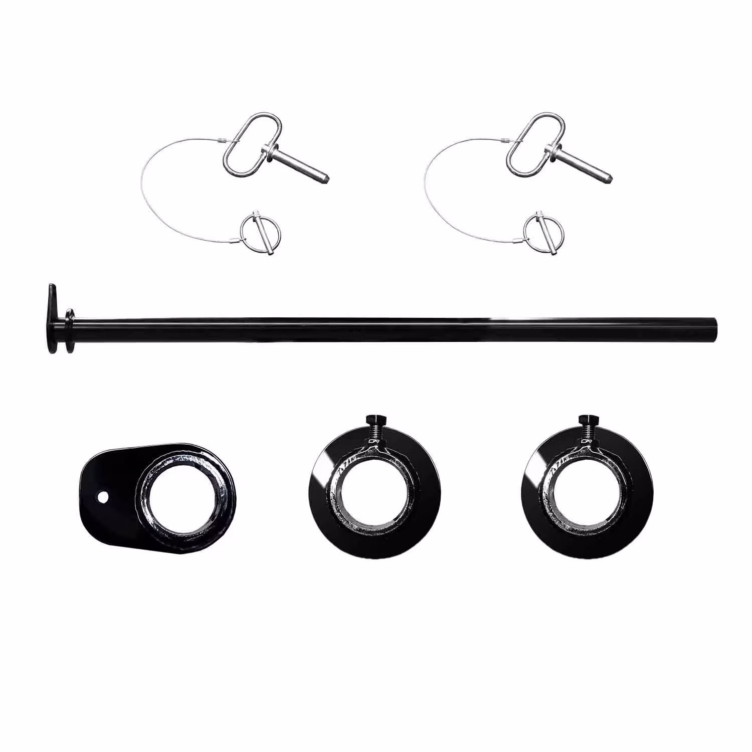 Reel trailer spool bar with collars